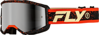FLY Racing Zone Off‑Road Goggle Black/Red/Cream with Silver Mirror/Smoke Lens – 37‑51527