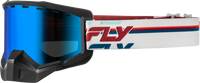 FLY Racing Focus Snow Goggle Red White with Smoke Dark Blue Dual‑Pane Lens