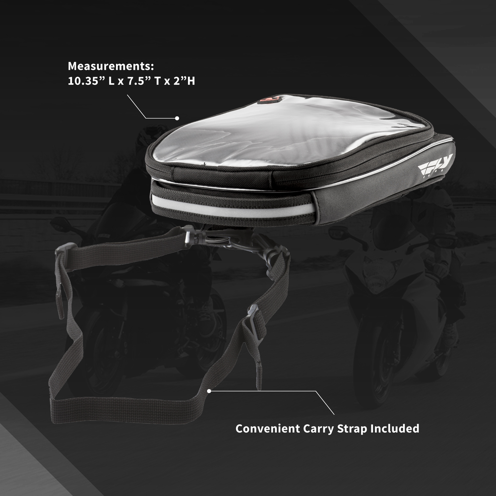 FLY Racing Mini Tank Bag Motorcycle ATV Dual Sport ADV 2.5L Touch Screen Pocket