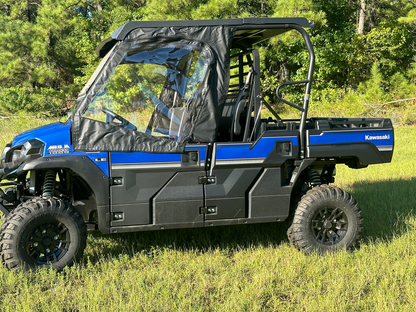 Seizmik Soft Upper Doors with Zippered Windows – Fits Kawasaki Mule Pro‑FX / FXT / DX / DXT (Front Row Only) – Marine‑Grade Canvas & Aqua‑View Vinyl