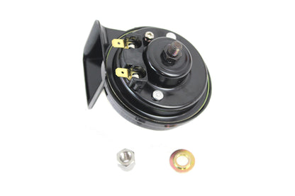 DRAG SPECIALTIES 2107-0156 12V Black Cow Bell Horn - Harley Davidson FLT 1990-2024