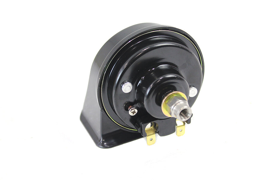 DRAG SPECIALTIES 2107-0156 12V Black Cow Bell Horn - Harley Davidson FLT 1990-2024