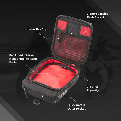 FLY Racing Mini Tank Bag Motorcycle ATV Dual Sport ADV 2.5L Touch Screen Pocket