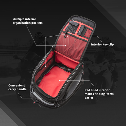 FLY Racing Medium Tank Bag Motorcycle ATV Dual Sport ADV 11L Expandable to 20L Touch Screen Pocket Rain Cover