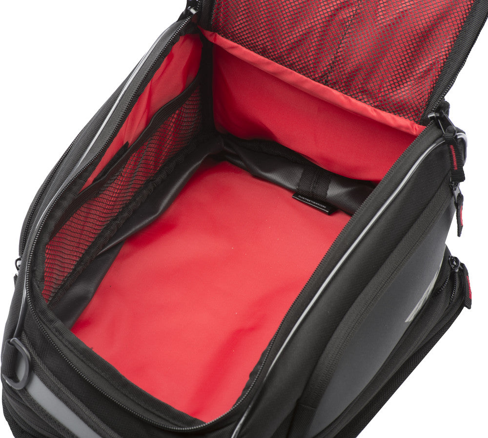 FLY Racing Medium Tank Bag Motorcycle ATV Dual Sport ADV 11L Expandable to 20L Touch Screen Pocket Rain Cover