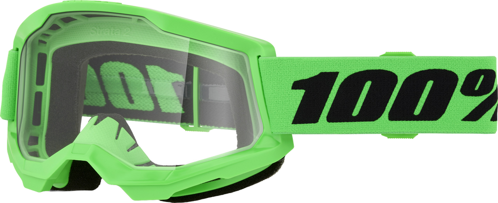 100% Strata 2 Goggles – Off‑Road ATV Motorcycle Snow – Clear Anti‑Fog Lexan Lens Choose Color Adult or Youth Jr.