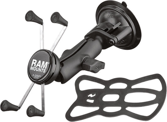 RAM-B-166-UN10U X-Grip Large Phone/Tablet Suction Cup Motorcycle Mount Kit RAM Mounts USA Made Shock Dampening Ball-and-Socket System