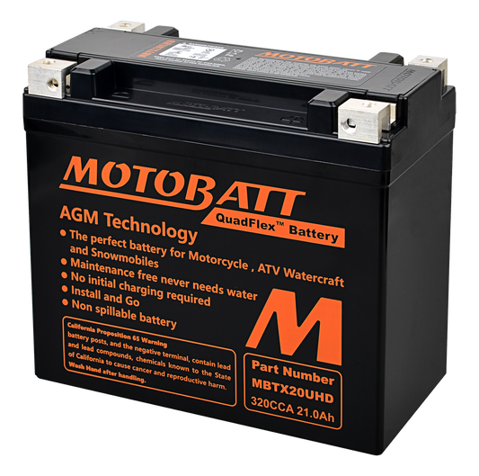 MOTOBATT BATTERY MBTX20U(HD) SEALED FACTORY ACTIVATED Replaces # 12N16-3A 12N16-3B 12N16-4A 12N16-4B YB16A YB16A2 YB16L-A YB16L-A2 YB16-B YB16-B2 YB16LB2  SYB16L-B YB16-B-CX YB16C-B YB16CL-B YB16HL-A-CX YB16L-B