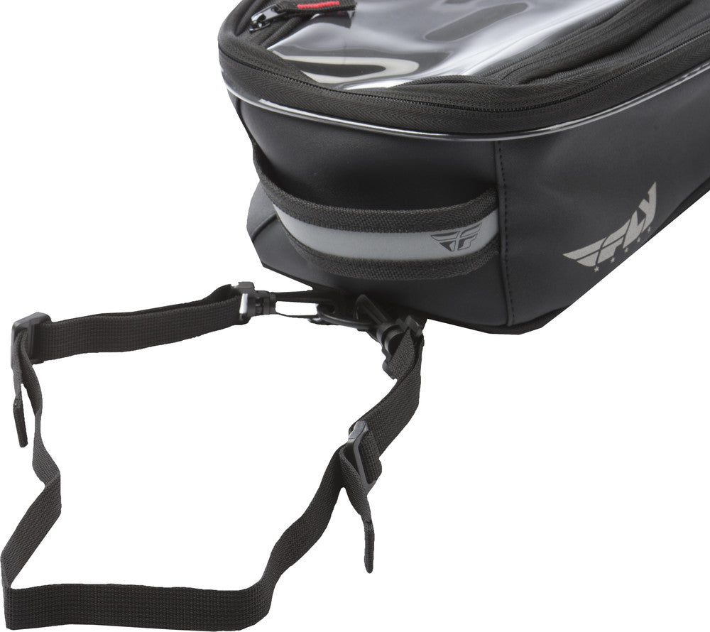 FLY Racing Small Tank Bag Black Motorcycle ATV Dual Sport ADV 7.5L Touch Screen Pocket Rain Cover