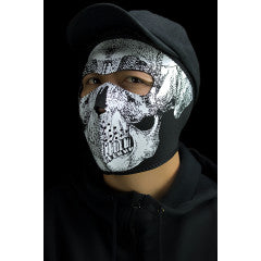ZAN Headgear Neoprene Full Face Mask Windproof Adult One Size Nylon Bound Edges Hook Loop Closure Helmet Compatible Adventure Street Off Road Choose Design