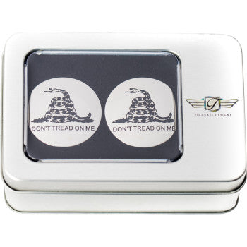 FIGURATI DESIGNS 1303-0365 FD40-DTOM-SS Swing Arm Swingarm Chrome Covers For select Harley Models "Don't Tread On Me" - Custom