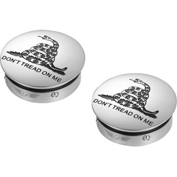 FIGURATI DESIGNS 1303-0365 FD40-DTOM-SS Swing Arm Swingarm Chrome Covers For select Harley Models "Don't Tread On Me" - Custom
