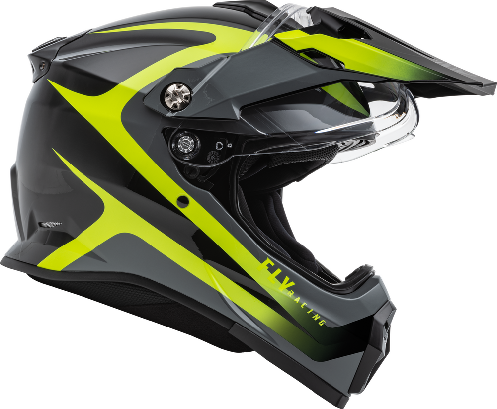 FLY Racing Trekker Pulse Dual Sport Offroad ATV Motorcycle Helmet in Black/Hi-Vis (XL)
