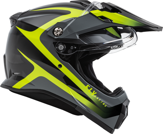 FLY Racing Trekker Pulse Dual Sport Offroad ATV Motorcycle Helmet in Black/Hi-Vis (XL)