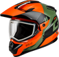 GMAX GM-11S Ronin Snow Motorcycle Offroad Dual Sport ADV ATV Helmet in Orange/Green/Black (XL only)