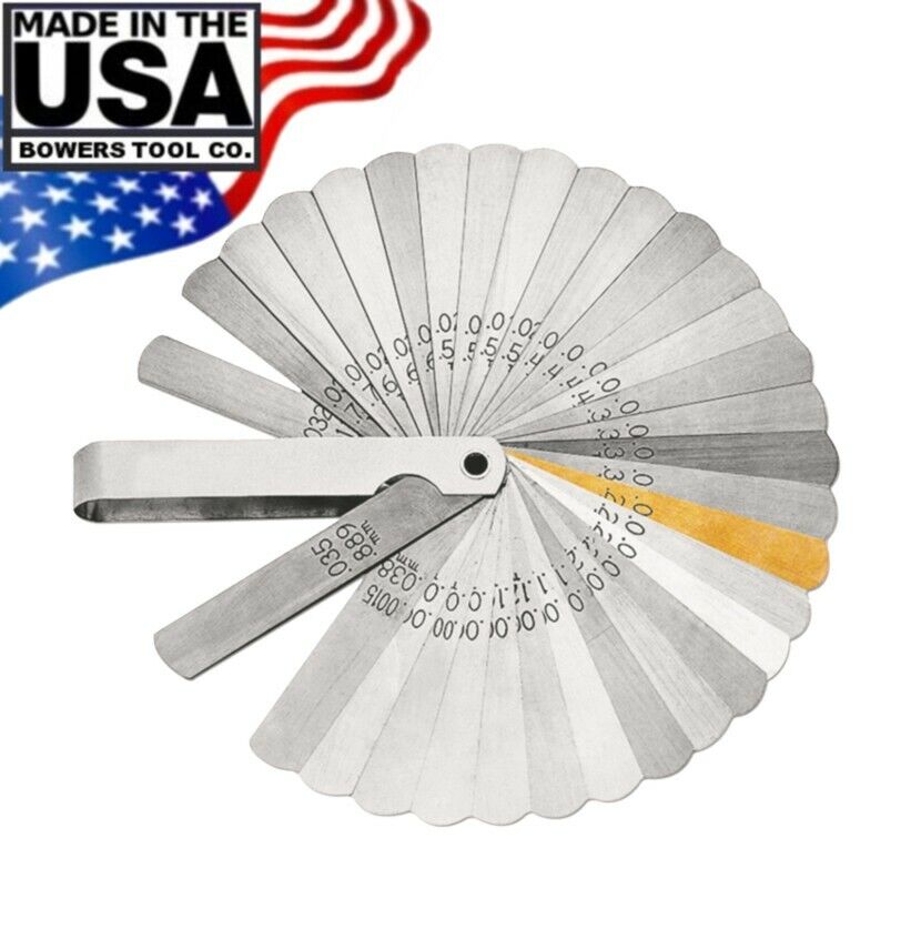 Lang Master Feeler Ignition Gauge 32 Leaf Blades 1 Brass .0015 to .035in MADE IN USA HIGH QUALITY