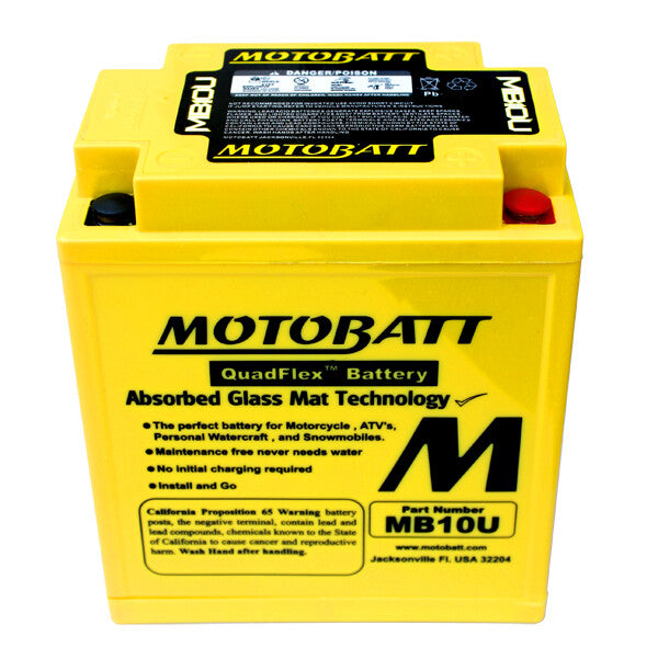 MOTOBATT BATTERY MB10U SEALED FACTORY ACTIVATED Replaces # 12N10-3A 12N10-3A-1 12N10-3A-2 12N10-3B 12N11-3A-1 YB10A-A2 YB10L-A2 YB10L-B YB10L-B2