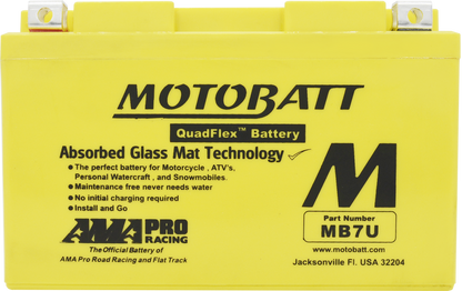 MOTOBATT BATTERY MB7U SEALED FACTORY ACTIVATED Replaces # YT7B-BS