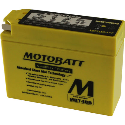 MOTOBATT BATTERY MBT4BB SEALED FACTORY ACTIVATED Replaces # YT4B-BS
