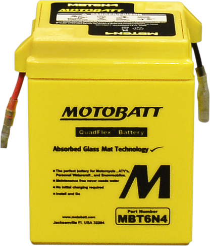 MOTOBATT BATTERY MBT6N4 SEALED FACTORY ACTIVATED Replaces # 6N4-2A 6N4-2A-3 6N4-2A-4 6N4-2A-5 6N4-2A-6 6N4C-1B