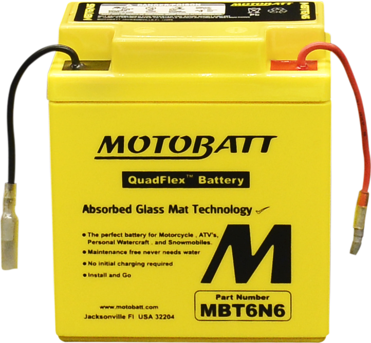 MOTOBATT BATTERY MBT6N6 SEALED FACTORY ACTIVATED Replaces OEM # 6N6-1B 6N6-1D 6N6-1D-2 6N6-3B 6N6-3B-1