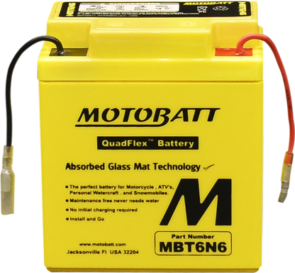 MOTOBATT BATTERY MBT6N6 SEALED FACTORY ACTIVATED Replaces OEM # 6N6-1B 6N6-1D 6N6-1D-2 6N6-3B 6N6-3B-1