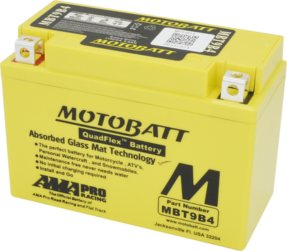 MOTOBATT BATTERY MBT9B4 SEALED FACTORY ACTIVATED Replaces # YT9B-BS