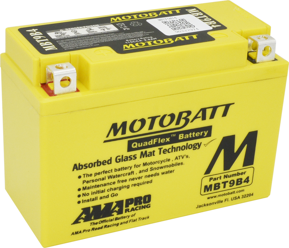 MOTOBATT BATTERY MBT9B4 SEALED FACTORY ACTIVATED Replaces # YT9B-BS