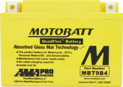 MOTOBATT BATTERY MBT9B4 SEALED FACTORY ACTIVATED Replaces # YT9B-BS