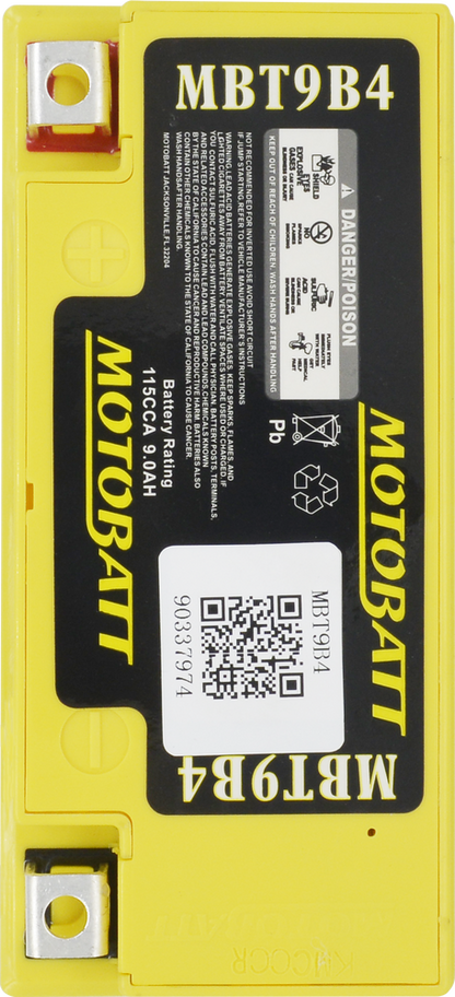 MOTOBATT BATTERY MBT9B4 SEALED FACTORY ACTIVATED Replaces # YT9B-BS