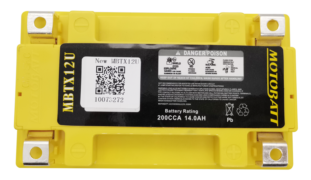 MOTOBATT BATTERY MBTX12U SEALED FACTORY ACTIVATED Replaces # YTX12-BS YTX14-BS YTX14H-BS YTX14L-BS