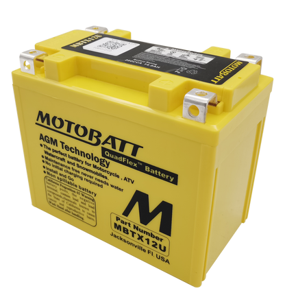 MOTOBATT BATTERY MBTX12U SEALED FACTORY ACTIVATED Replaces # YTX12-BS YTX14-BS YTX14H-BS YTX14L-BS