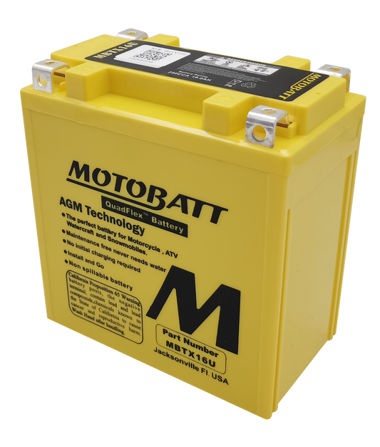 MOTOBATT BATTERY MBTX16U SEALED FACTORY ACTIVATED Replaces # YTX16-BS YTX16-BS-1 YTX20CH-BS