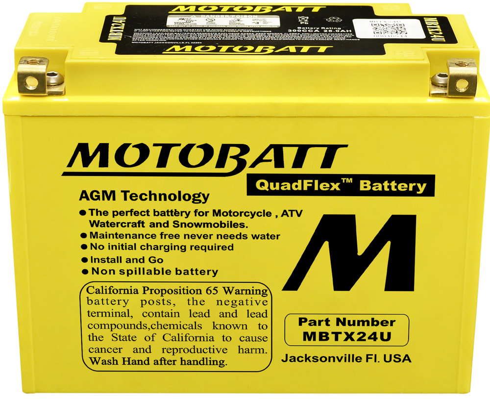 MOTOBATT BATTERY MBTX24U SEALED FACTORY ACTIVATED Replaces # 12N18-3 SY50-N18L-AT Y50-N18A-A Y50-N18L-A Y50-N18L-A-CX Y50-N18L-A3 YIX50L-BS YTX24HL-BS