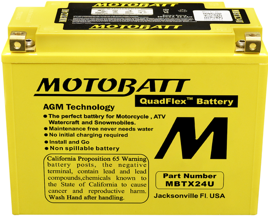 MOTOBATT BATTERY MBTX24U SEALED FACTORY ACTIVATED Replaces # 12N18-3 SY50-N18L-AT Y50-N18A-A Y50-N18L-A Y50-N18L-A-CX Y50-N18L-A3 YIX50L-BS YTX24HL-BS