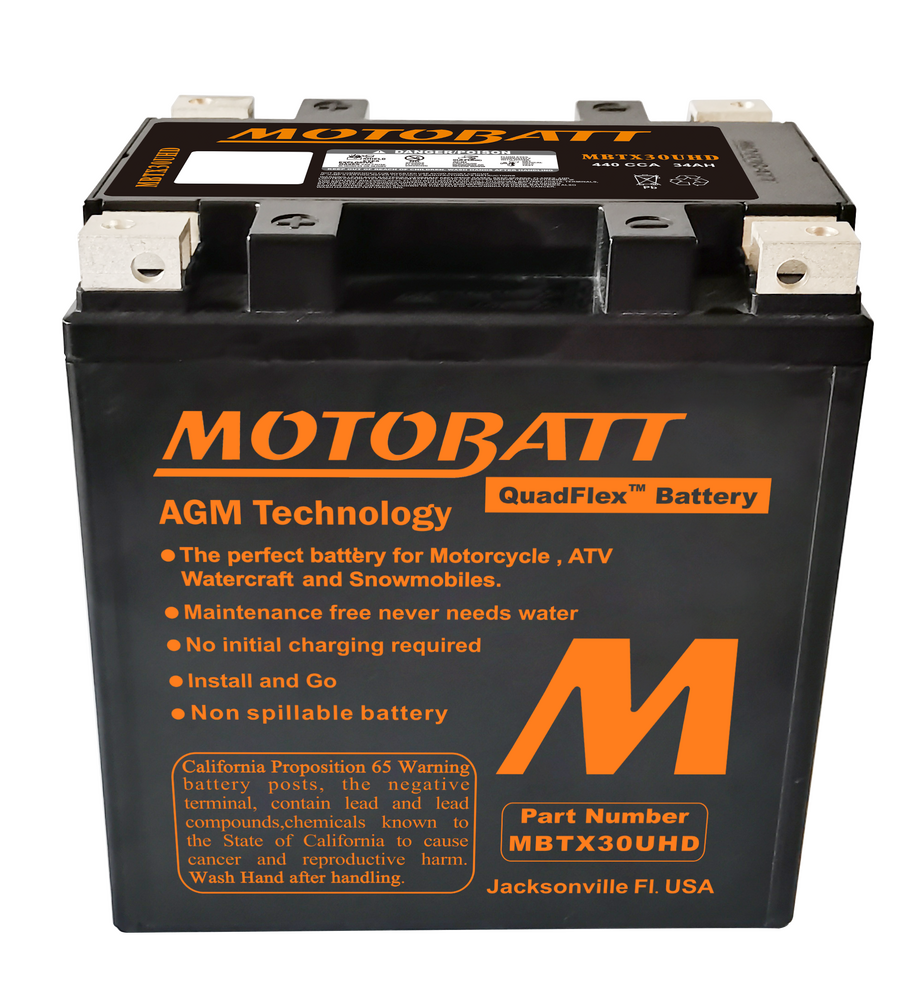 MOTOBATT BATTERY MBTX30U(HD) SEALED FACTORY ACTIVATED Replaces # GYZ32HL  12N14-3A 12N24-3A 53030 Y60-N24-A Y60-N24AL-B YB30L-B YIX30L