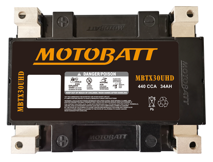 MOTOBATT BATTERY MBTX30U(HD) SEALED FACTORY ACTIVATED Replaces # GYZ32HL  12N14-3A 12N24-3A 53030 Y60-N24-A Y60-N24AL-B YB30L-B YIX30L