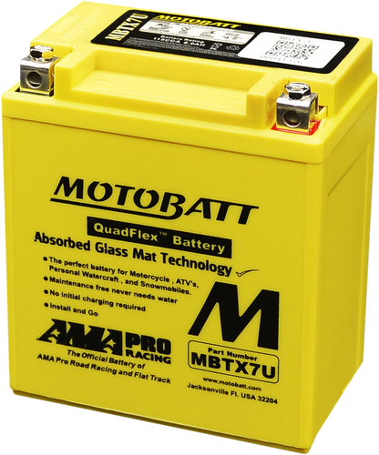 MOTOBATT BATTERY MBTX7U SEALED FACTORY ACTIVATED Replaces # YTX7L-BS