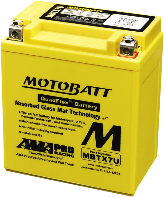 MOTOBATT BATTERY MBTX7U SEALED FACTORY ACTIVATED Replaces # YTX7L-BS