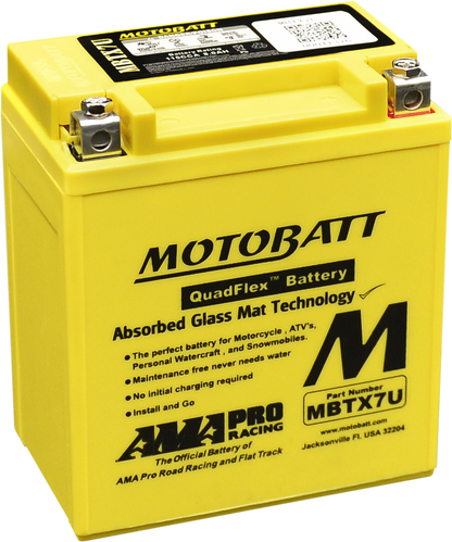 MOTOBATT BATTERY MBTX7U SEALED FACTORY ACTIVATED Replaces # YTX7L-BS