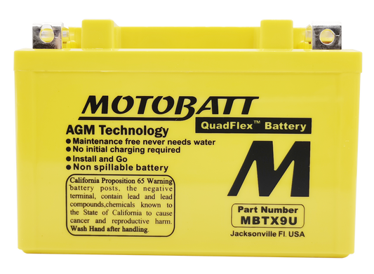 MOTOBATT BATTERY MBTX9U SEALED FACTORY ACTIVATED Replaces # YT12A-BS YTR9-BS YTX9 YTX9-BS YTZ12S YTZ14S