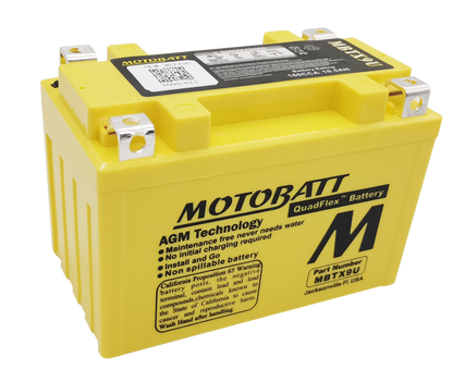 MOTOBATT BATTERY MBTX9U SEALED FACTORY ACTIVATED Replaces # YT12A-BS YTR9-BS YTX9 YTX9-BS YTZ12S YTZ14S