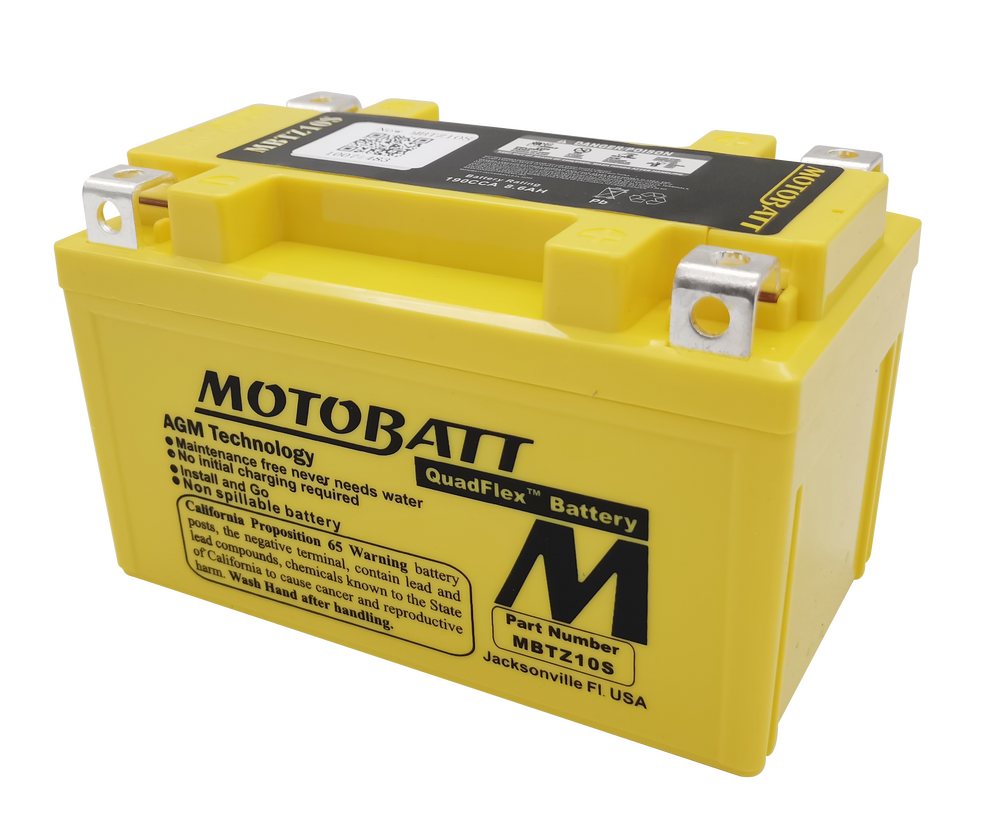 MOTOBATT BATTERY MBTZ10S SEALED FACTORY ACTIVATED Replaces # YTX7A-BS YTZ10S
