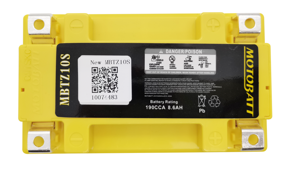 MOTOBATT BATTERY MBTZ10S SEALED FACTORY ACTIVATED Replaces # YTX7A-BS YTZ10S