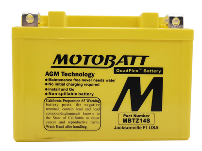 MOTOBATT BATTERY MBTZ14S SEALED FACTORY ACTIVATED Replaces # YTZ14S