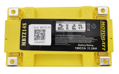 MOTOBATT BATTERY MBTZ14S SEALED FACTORY ACTIVATED Replaces # YTZ14S