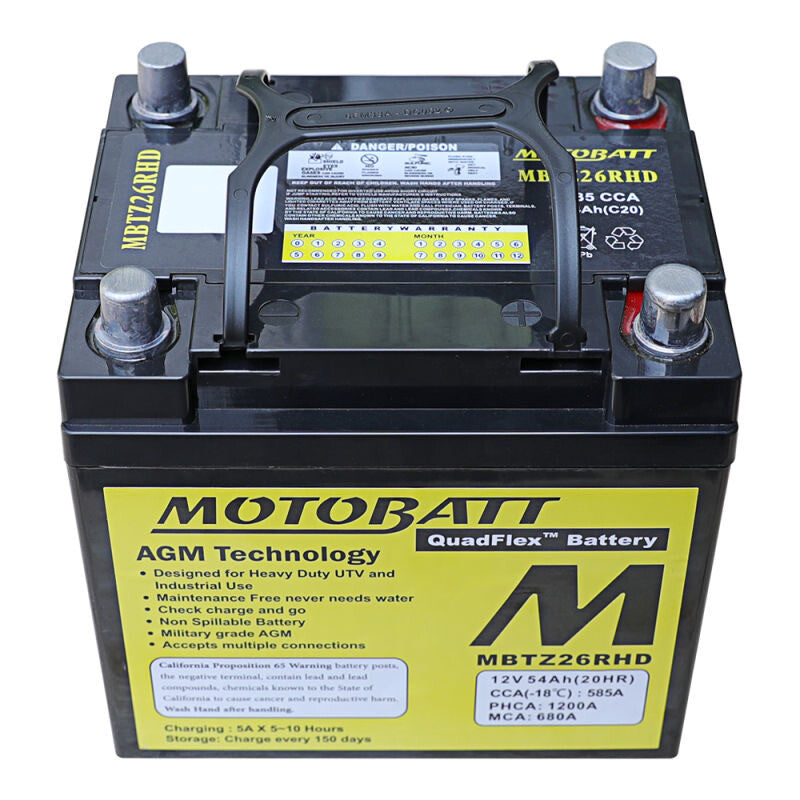 MOTOBATT BATTERY MBTZ26RHD SEALED FACTORY ACTIVATED