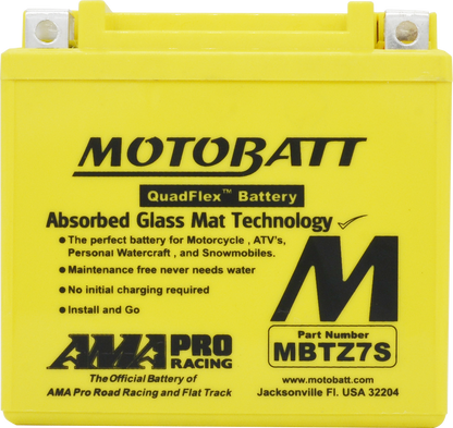 MOTOBATT BATTERY MBTZ7S SEALED FACTORY ACTIVATED Replaces # YT5L-BS YTX5L-BS YTZ7S