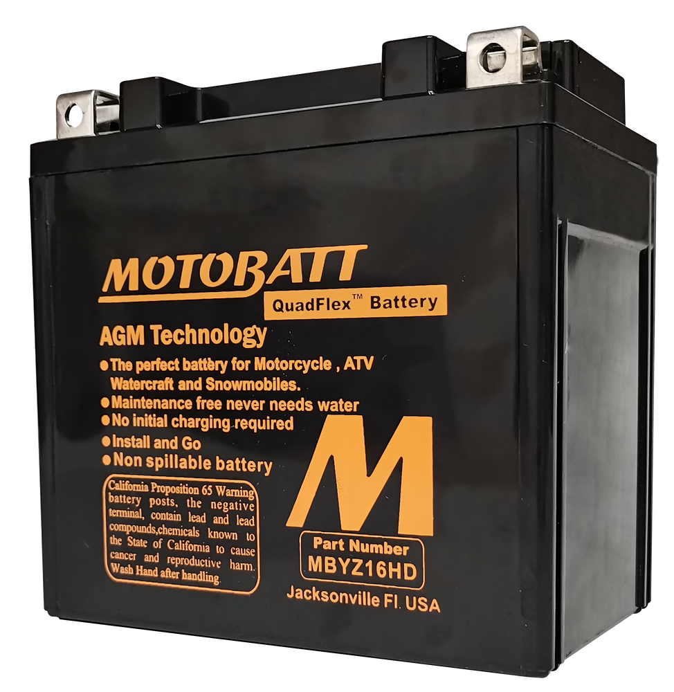 MOTOBATT BATTERY MBYZ16HD SEALED FACTORY ACTIVATED Replaces # YTX14-BS YTX14H-BS YTX14L-BS
