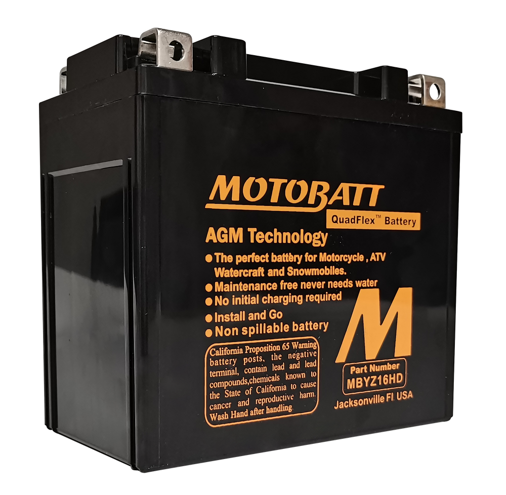 MOTOBATT BATTERY MBYZ16HD SEALED FACTORY ACTIVATED Replaces # YTX14-BS YTX14H-BS YTX14L-BS